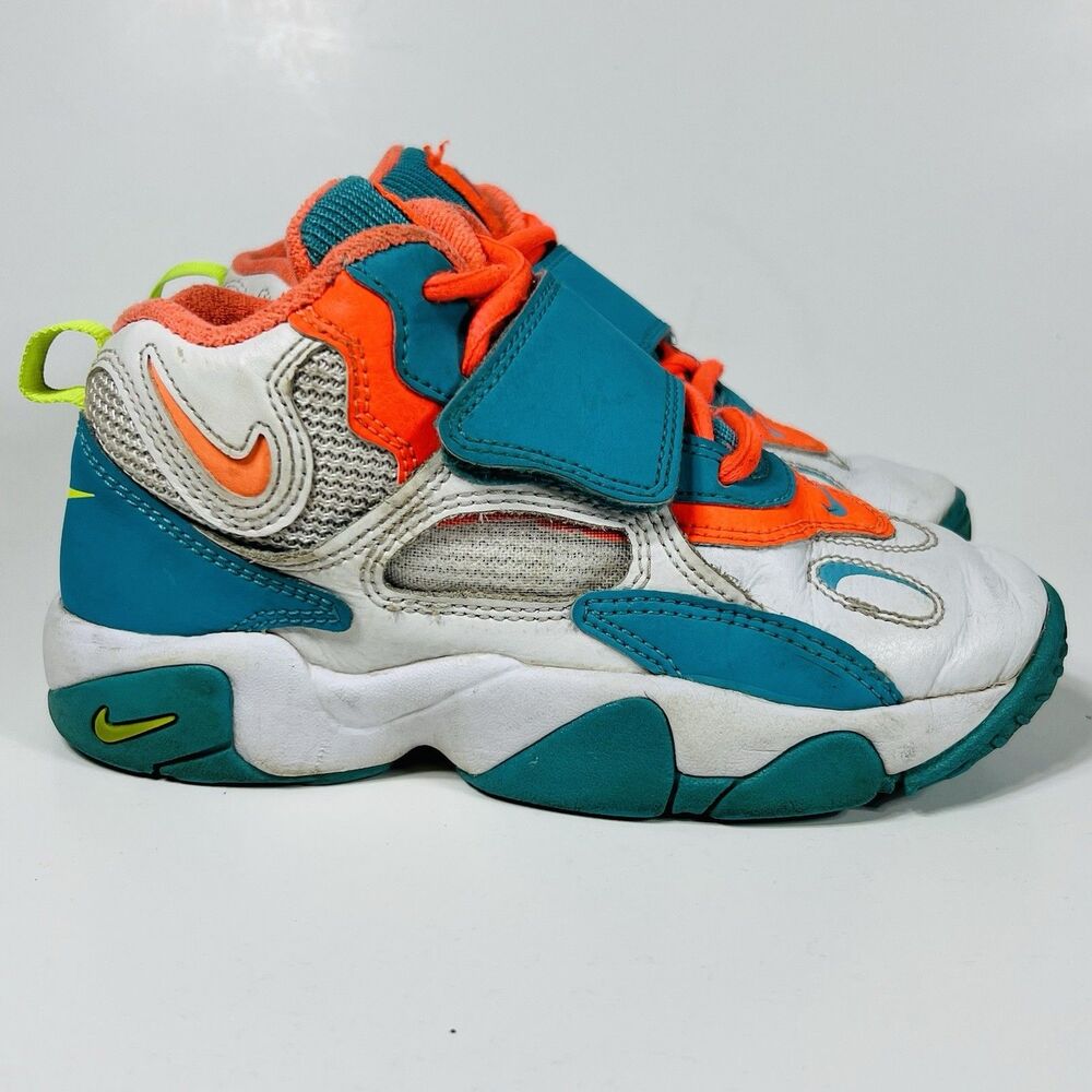 Nike Air Speed Turf Kids BV2526-101 Youth Size 13C White/Teal/Orange